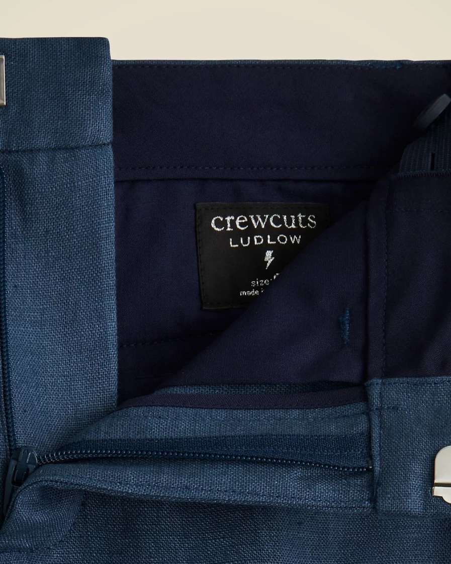 J.Crew Boys' Union Blue Ludlow Unstructured Linen Suit Pants