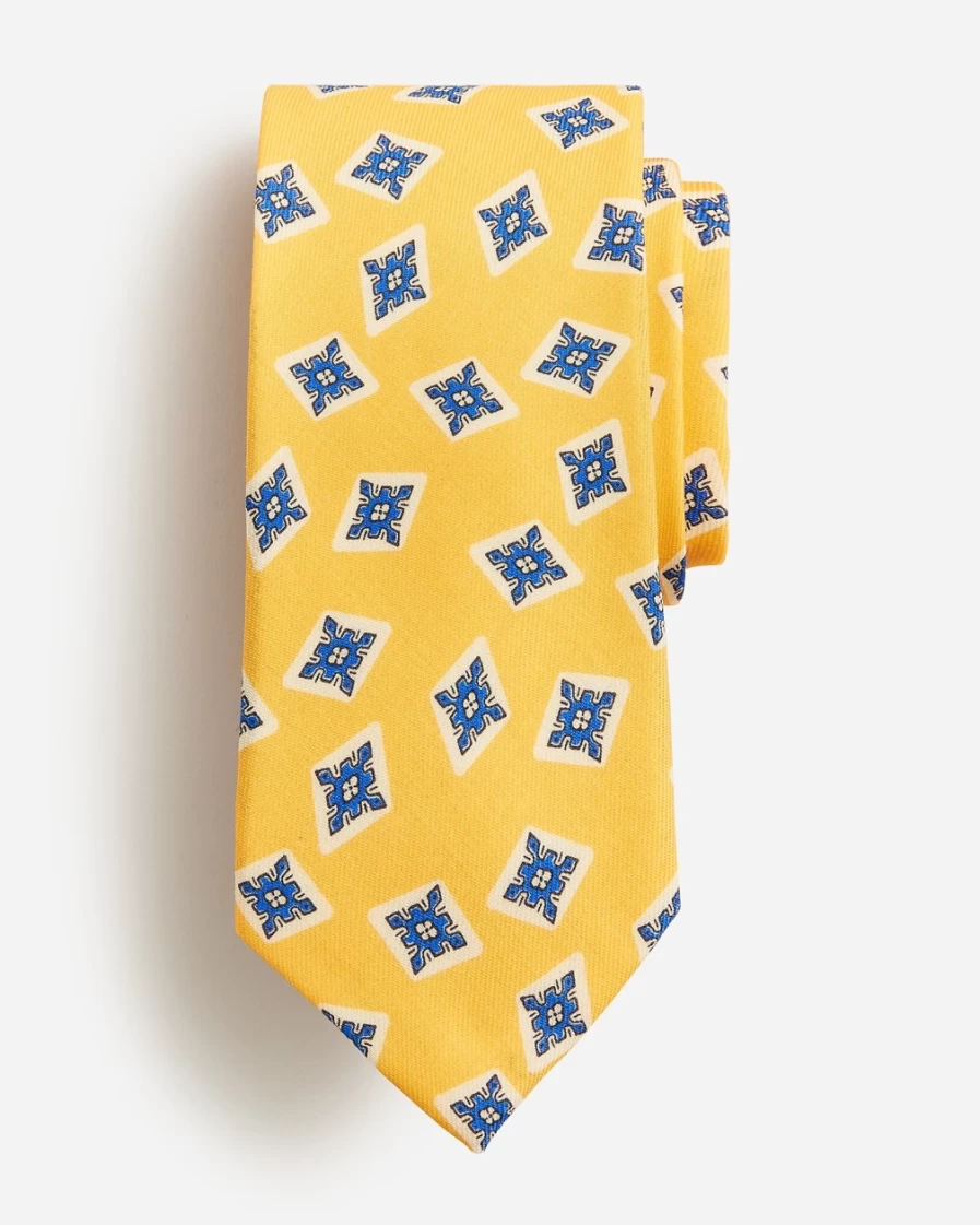 J.Crew Men's Yellow English Wool Challis Tie for Classic Style