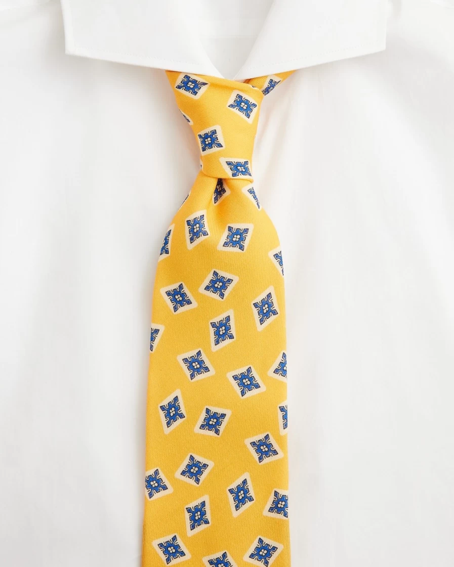 J.Crew Men's Yellow English Wool Challis Tie for Classic Style