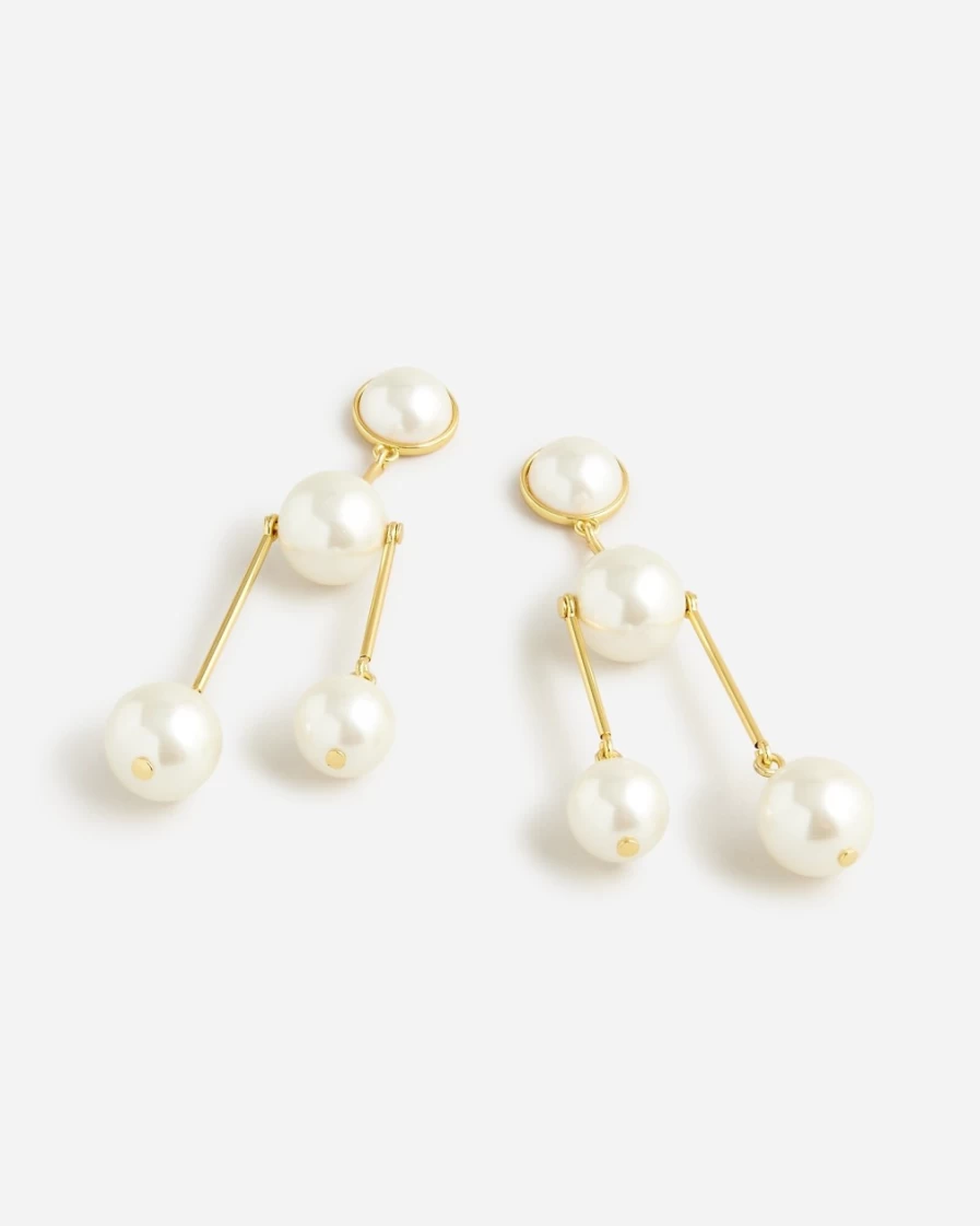 J.Crew Pearl Pendant Earrings for Women - Elegant Dangling Jewelry