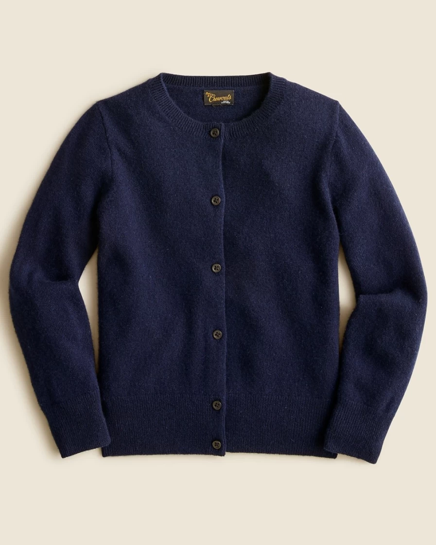 J.Crew Girls' Navy Cashmere Cardigan Sweater for Kids