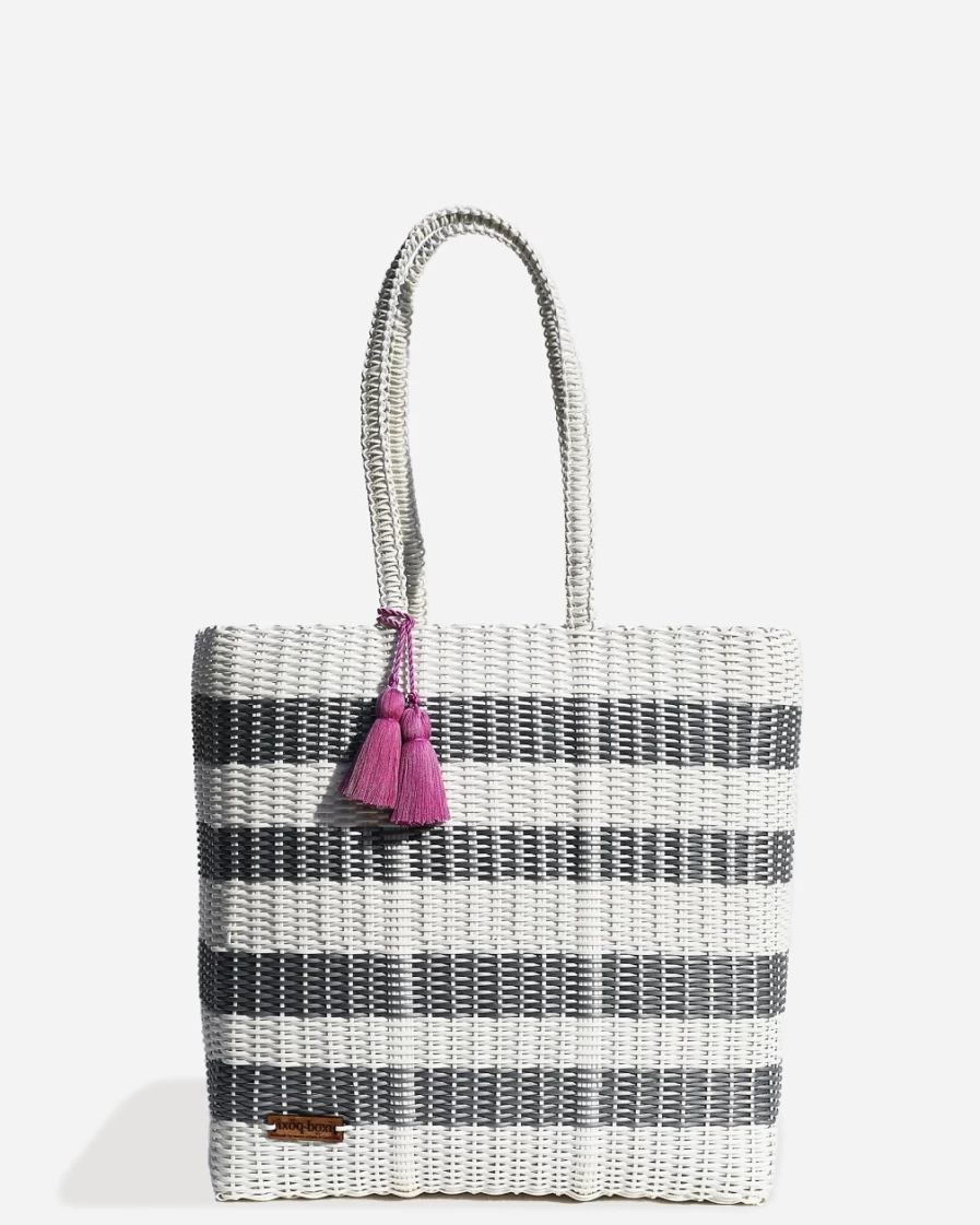J.Crew Women's Grey Extra-Large Recycled-Plastic Cesta Tote Bag