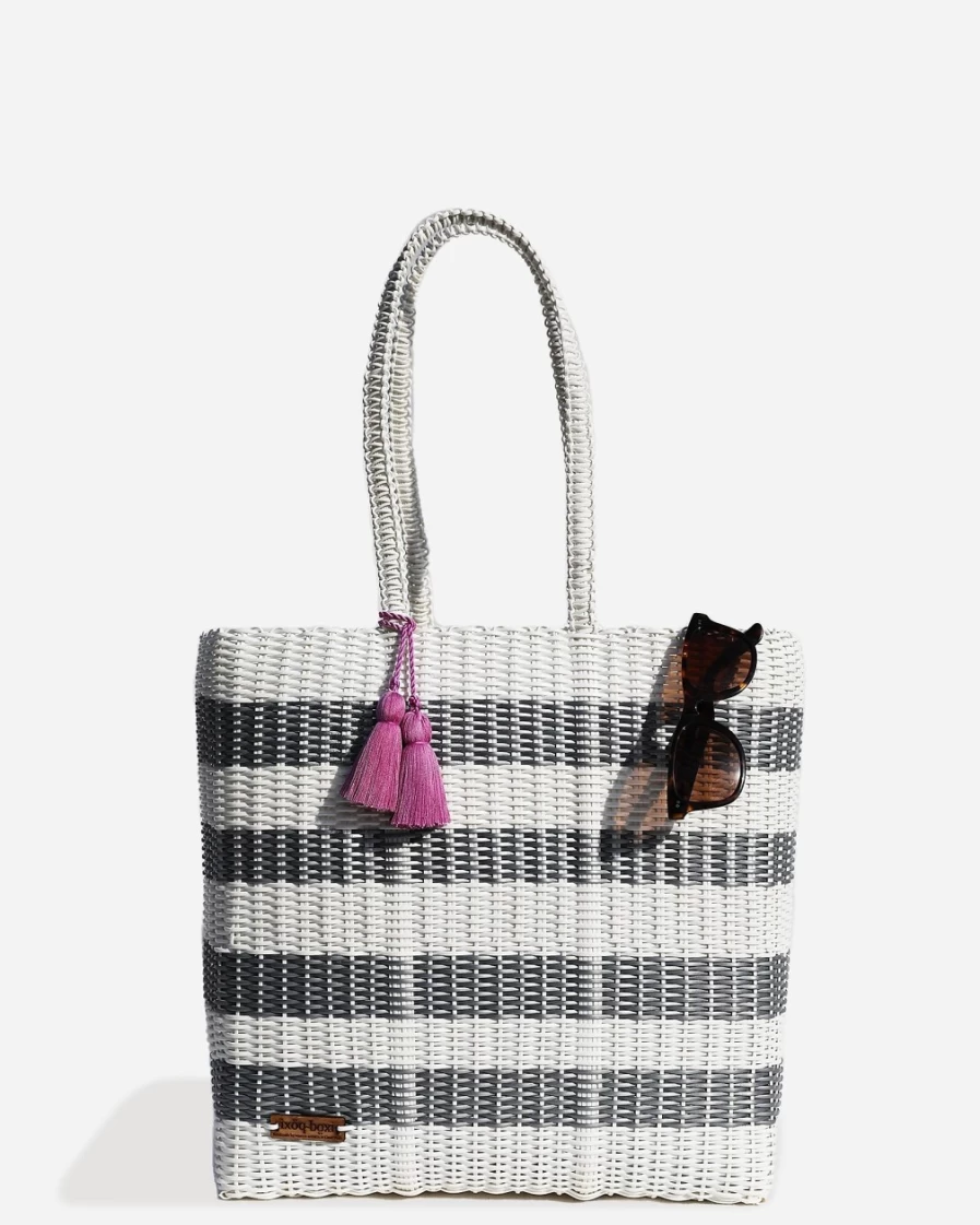 J.Crew Women's Grey Extra-Large Recycled-Plastic Cesta Tote Bag