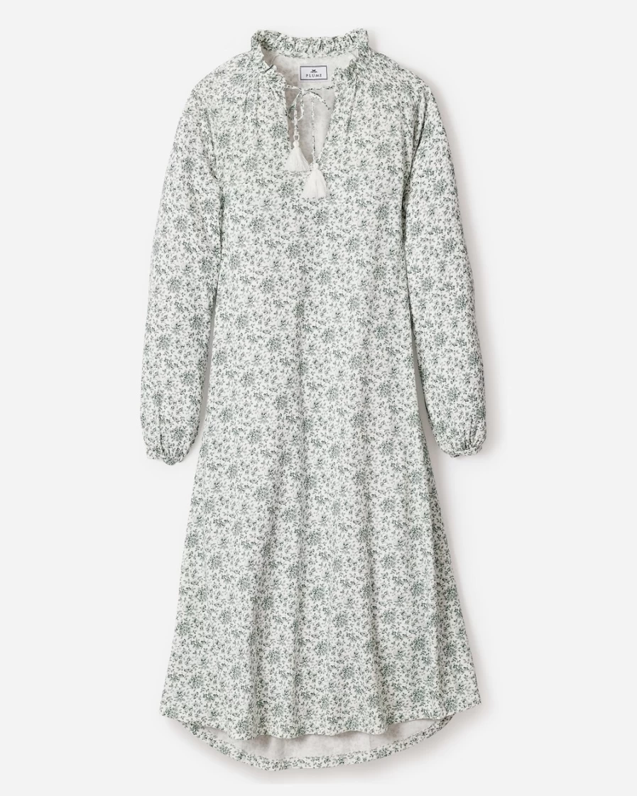 J.Crew Women's Green Luxe Pima Cotton Garbo Nightgown by Petite Plume
