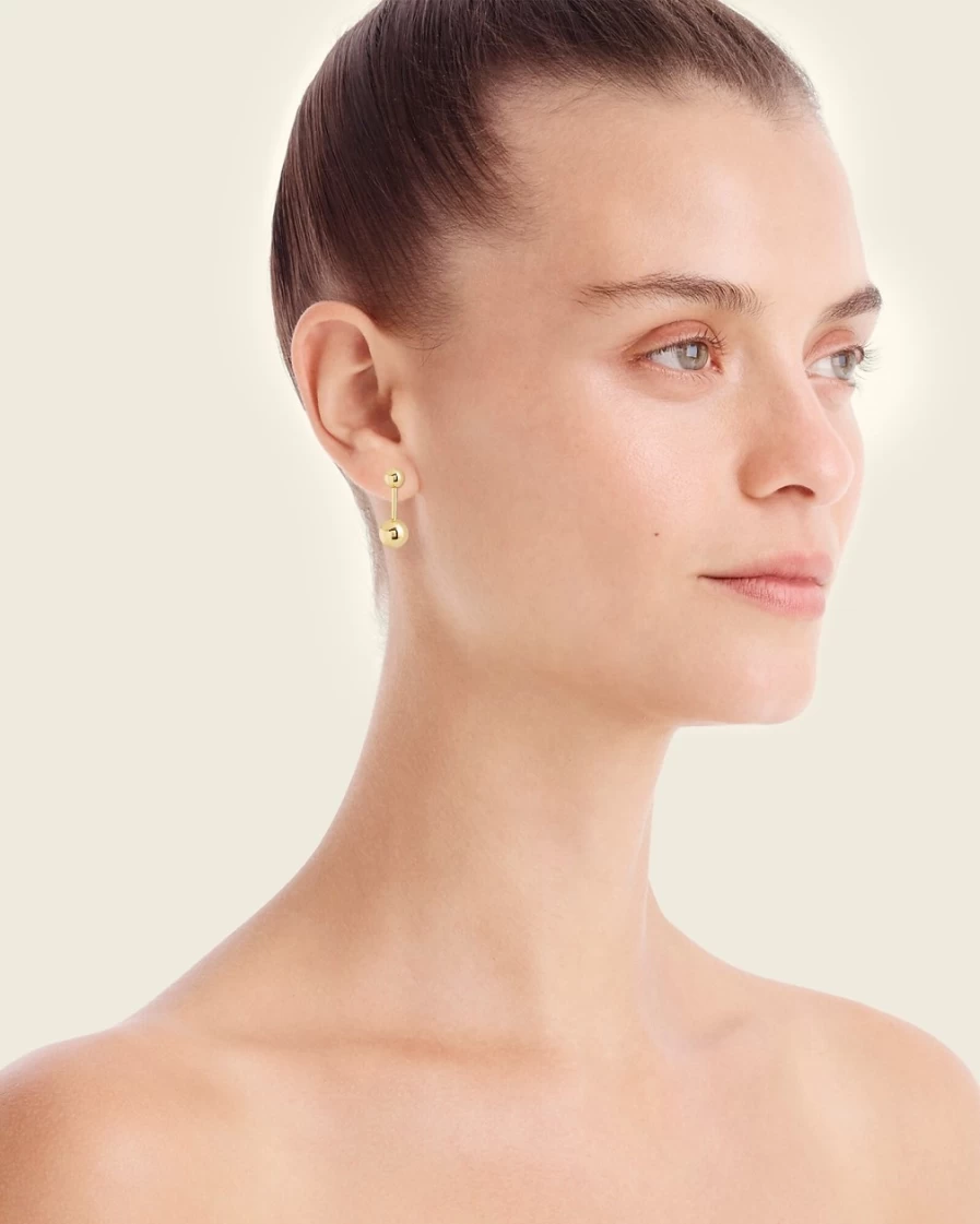 J.Crew Women's Burnished Gold-Plated Orbit Hoop Earrings - Dainty Minimalist Design