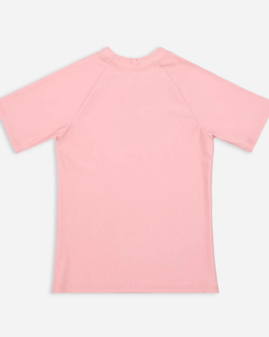 J.Crew Girls' Pink Minnow™ Striped Short-Sleeve Rash Guard Swim Shirt