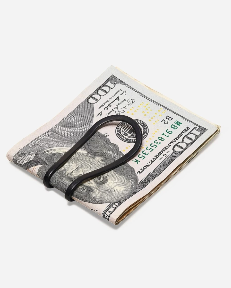 J.Crew Men's Black Craighill Station Money Clip - Slim RFID-Blocking Wallet Alternative