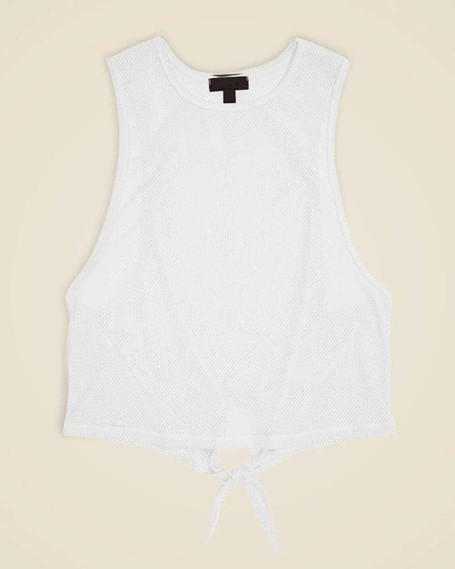 J.Crew Women's White Mesh Tie-Back Tank Top | Alala®