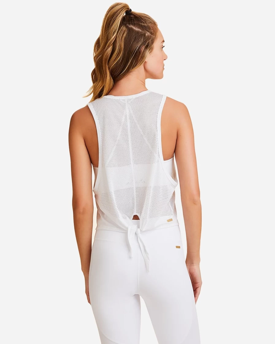 J.Crew Women's White Mesh Tie-Back Tank Top | Alala®