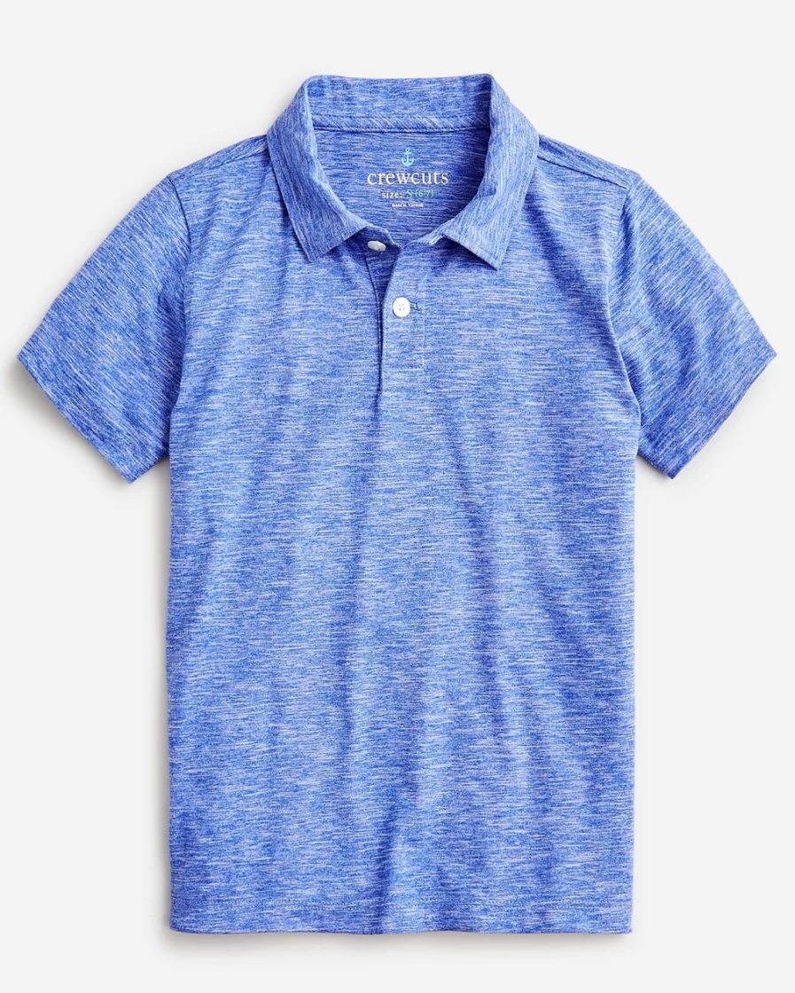 J.Crew Boys' Regal Blue Short-Sleeve Active Polo Shirt for Kids