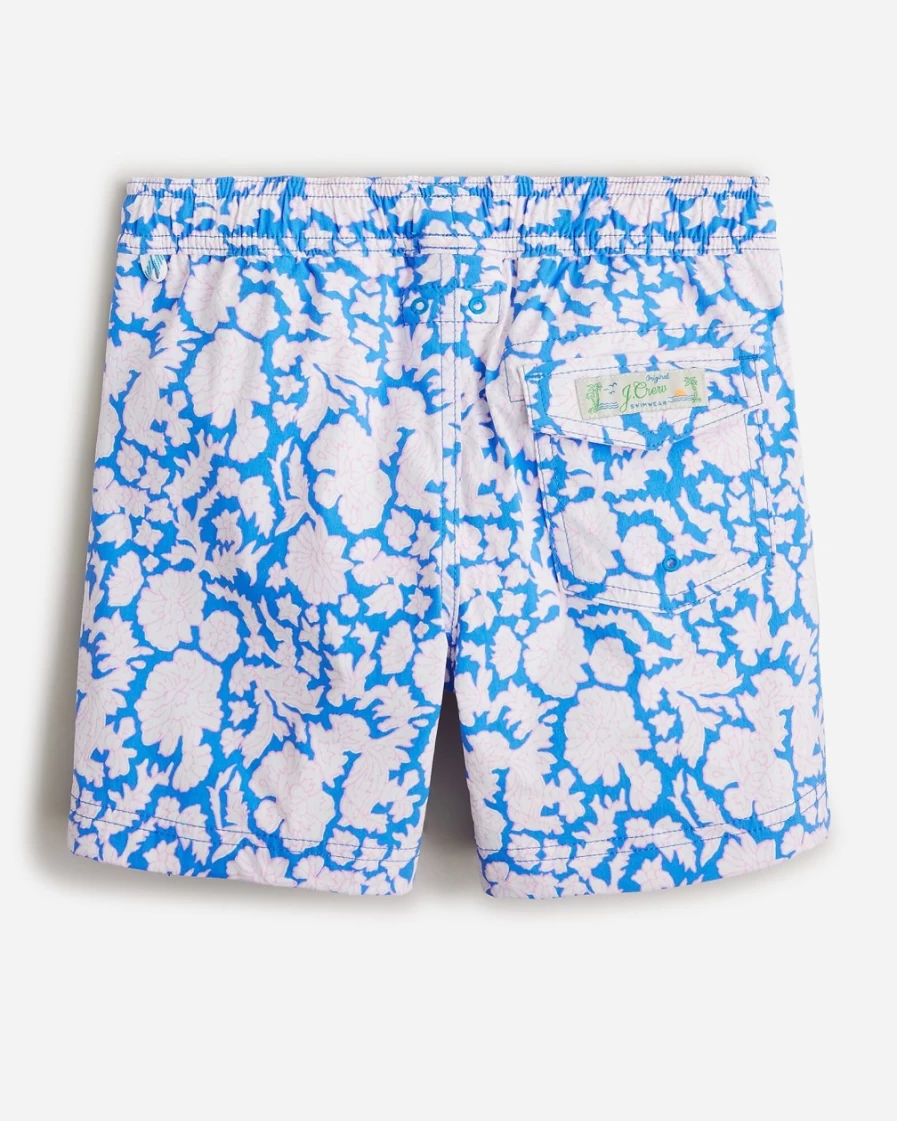 J.Crew Boys' Blue Floral Printed Swim Trunks | Sz Blockprints™ X Crewcuts Collection