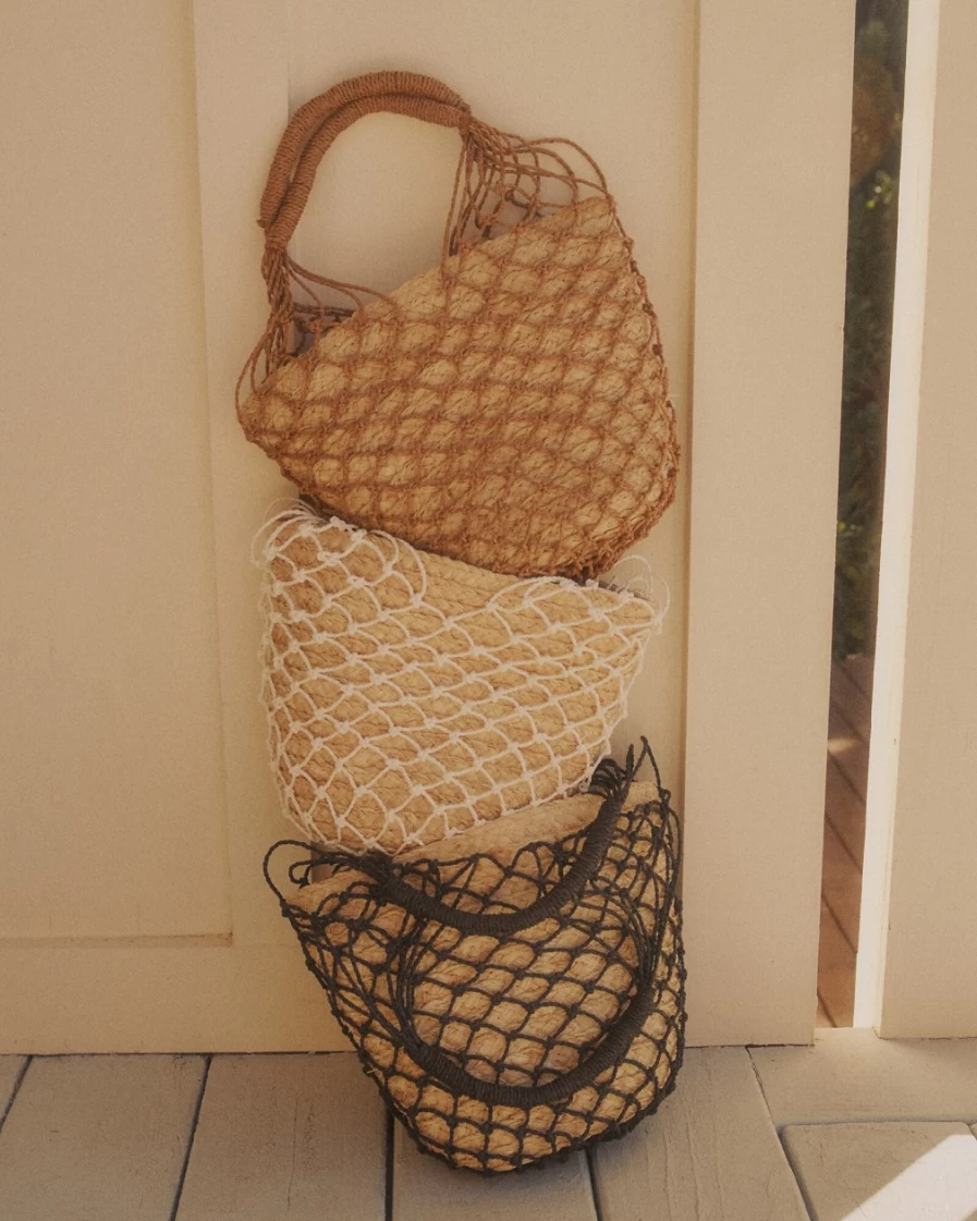 J.Crew Women's Ivory Straw Sedona Basket Bag