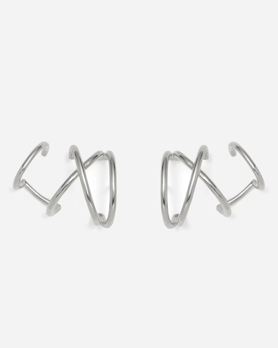 J.Crew Women's Silver Lady Grey X Ear Cuffs - Elegant Sterling Silver Ear Cuff Jewelry