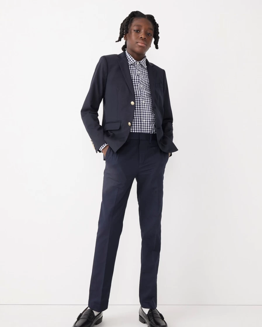 J.Crew Boys' Slim Ludlow Suit Pants in Italian Wool - Deep Navy Formal Wear