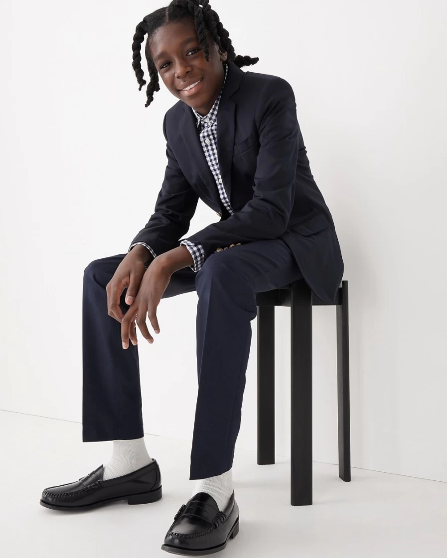 J.Crew Boys' Slim Ludlow Suit Pants in Italian Wool - Deep Navy Formal Wear