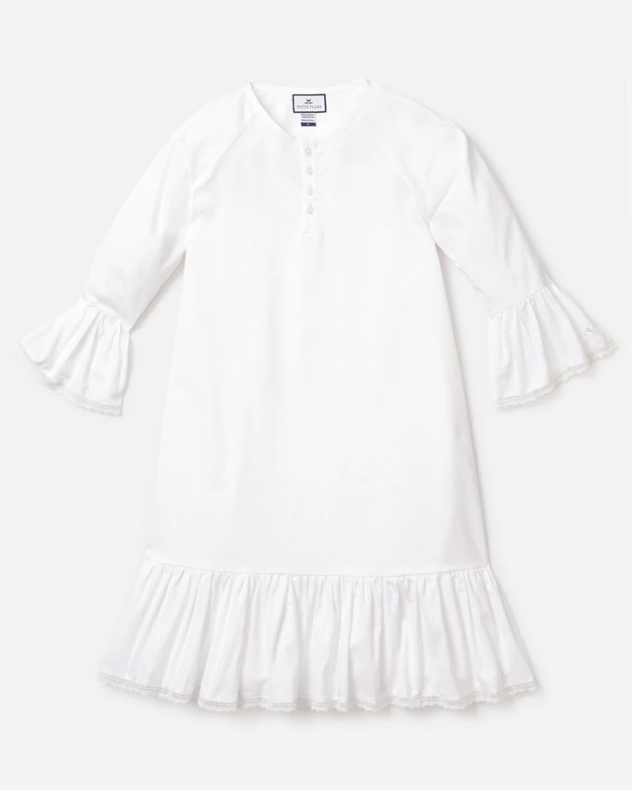 J.Crew Girls' White Arabella Nightgown - Petite Plume™ Sleepwear for Kids