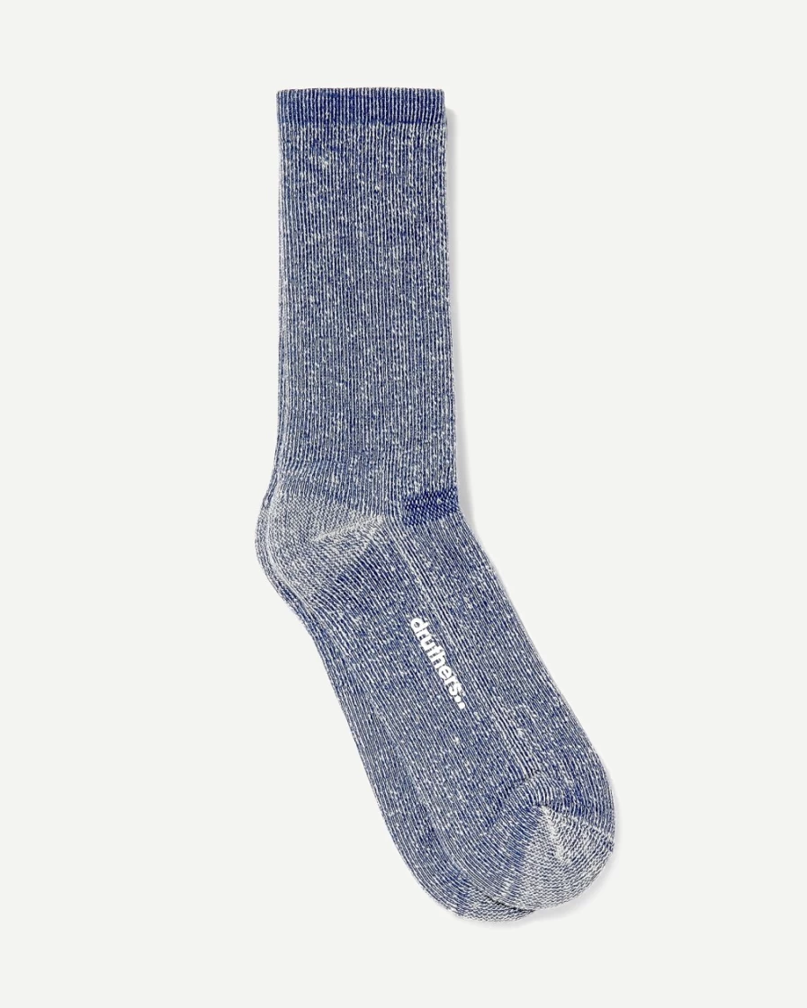 J.Crew Men's Blue Merino Wool Boot Socks - Druthers™ Warm & Comfortable Hiking Socks