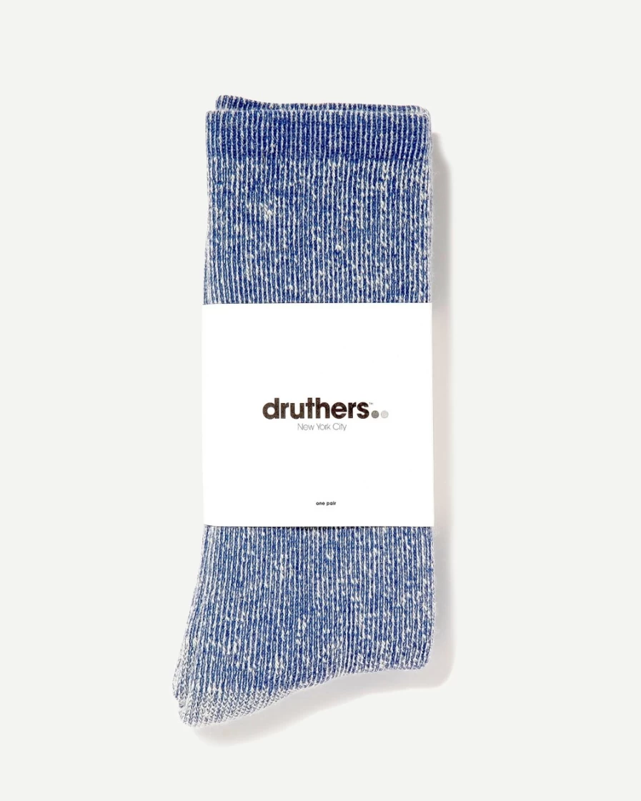 J.Crew Men's Blue Merino Wool Boot Socks - Druthers™ Warm & Comfortable Hiking Socks