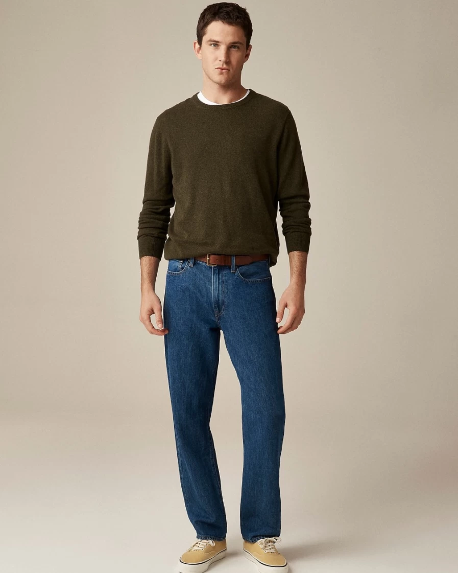 J.Crew Men's Heather Elm Cashmere Crewneck Sweater
