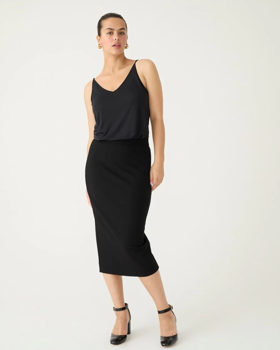 J.Crew Women's Black Italian Ponte No. 3 Pencil Skirt