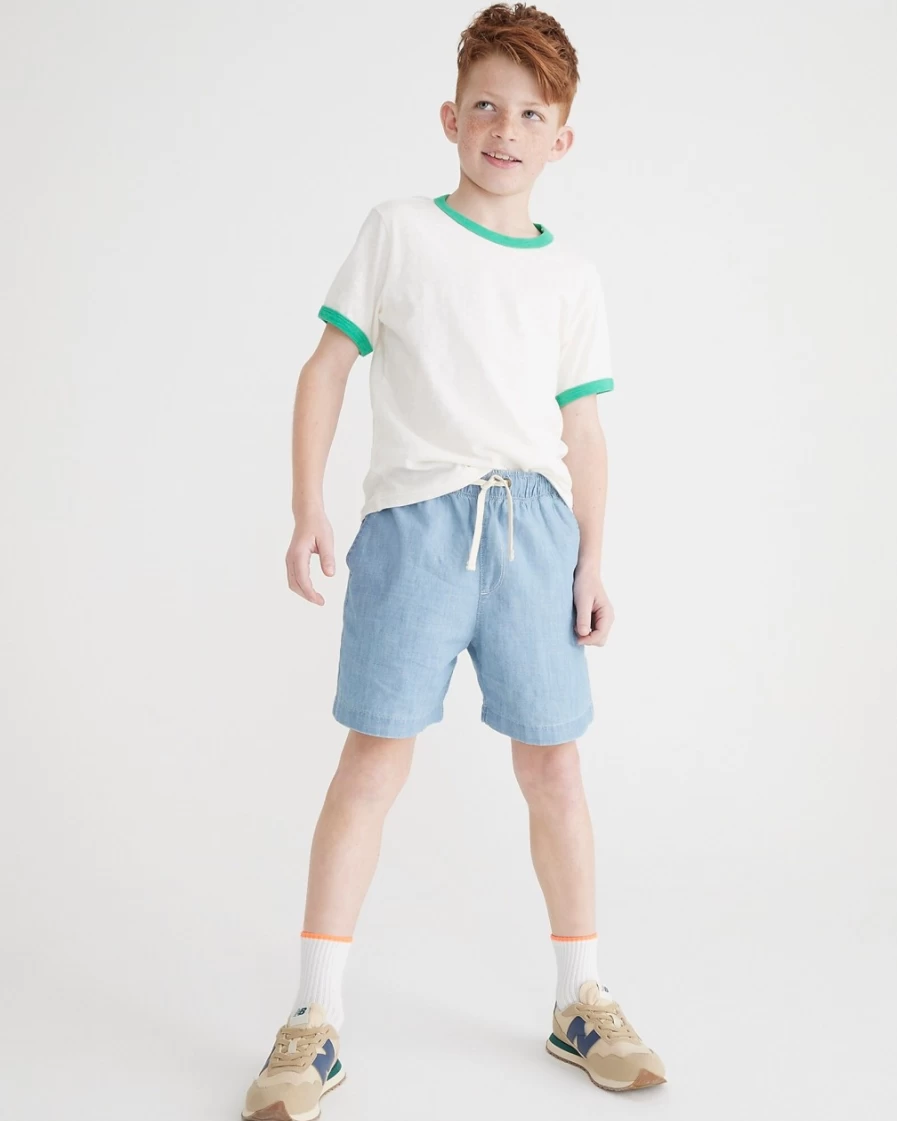 J.Crew Boys' Ivory Short-Sleeve Ringer T-Shirt for Kids