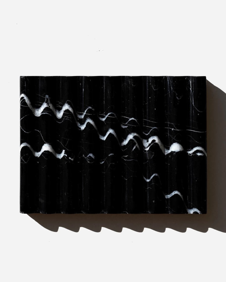 J.Crew Black Multi Marble Soap Tray - Nero Stone Bath Organizer