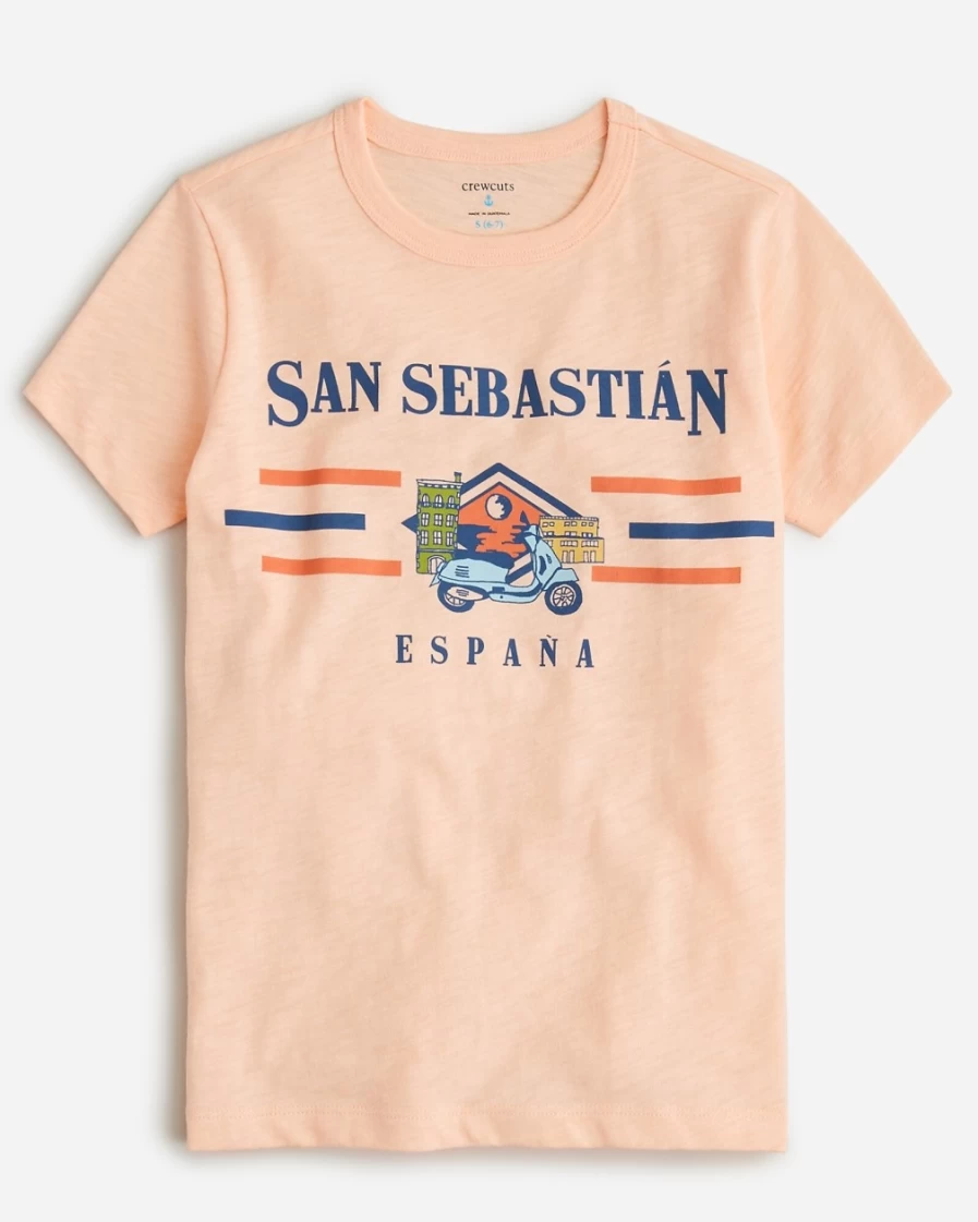 J.Crew Boys' Coastal Destination Graphic Tee - Short-Sleeve San Sebastián T-Shirt for Kids