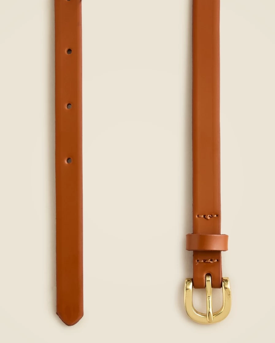 J.Crew Women's Skinny Pecan Italian Leather Belt