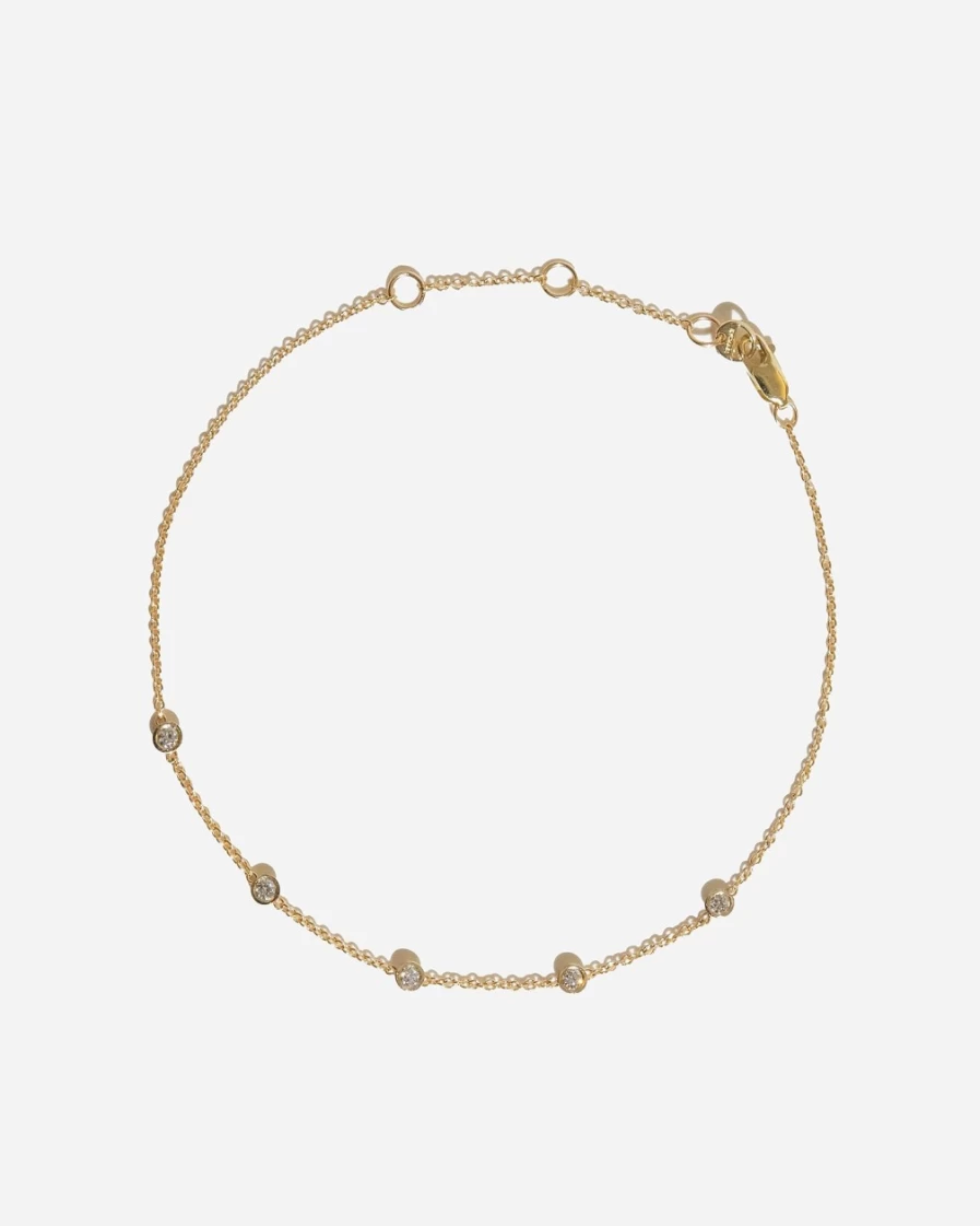 J.Crew Women's Gold Five-Diamond Bracelet – Elegant Bychari Design