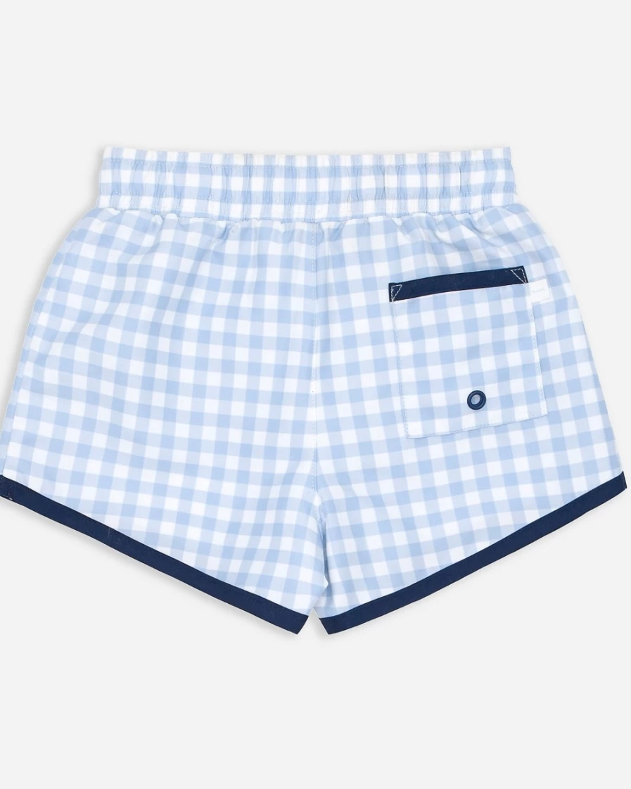 J.Crew Boys' Minnow™ Blue Multi Tricolor Block Boardie Swim Trunks