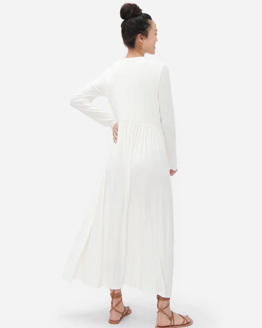 J.Crew Women's Ivory White Hatch® Softest-Rib Nursing Dress