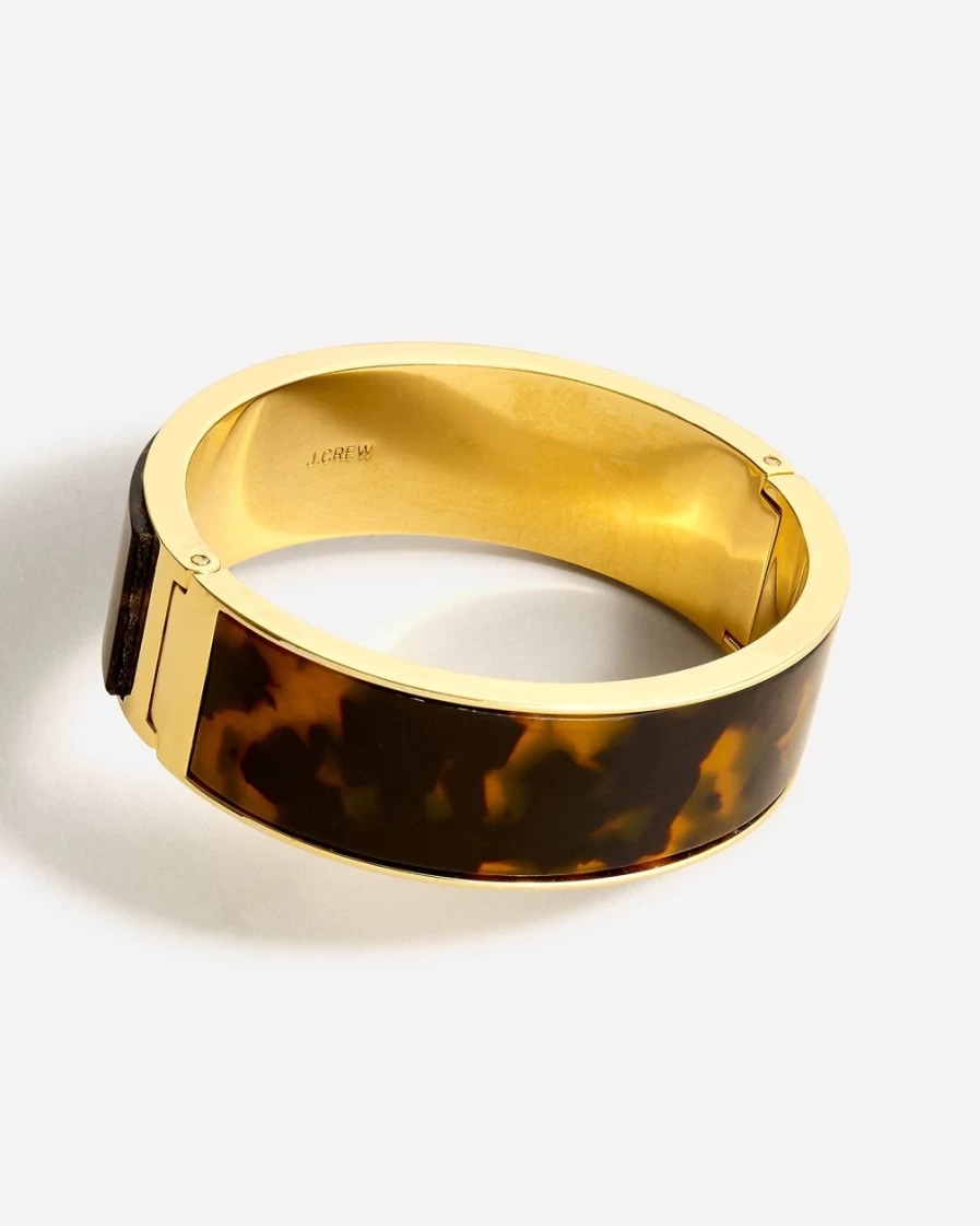 J.Crew Women's Tortoise Shell Clamp Bracelet – Adjustable Stylish Bangle