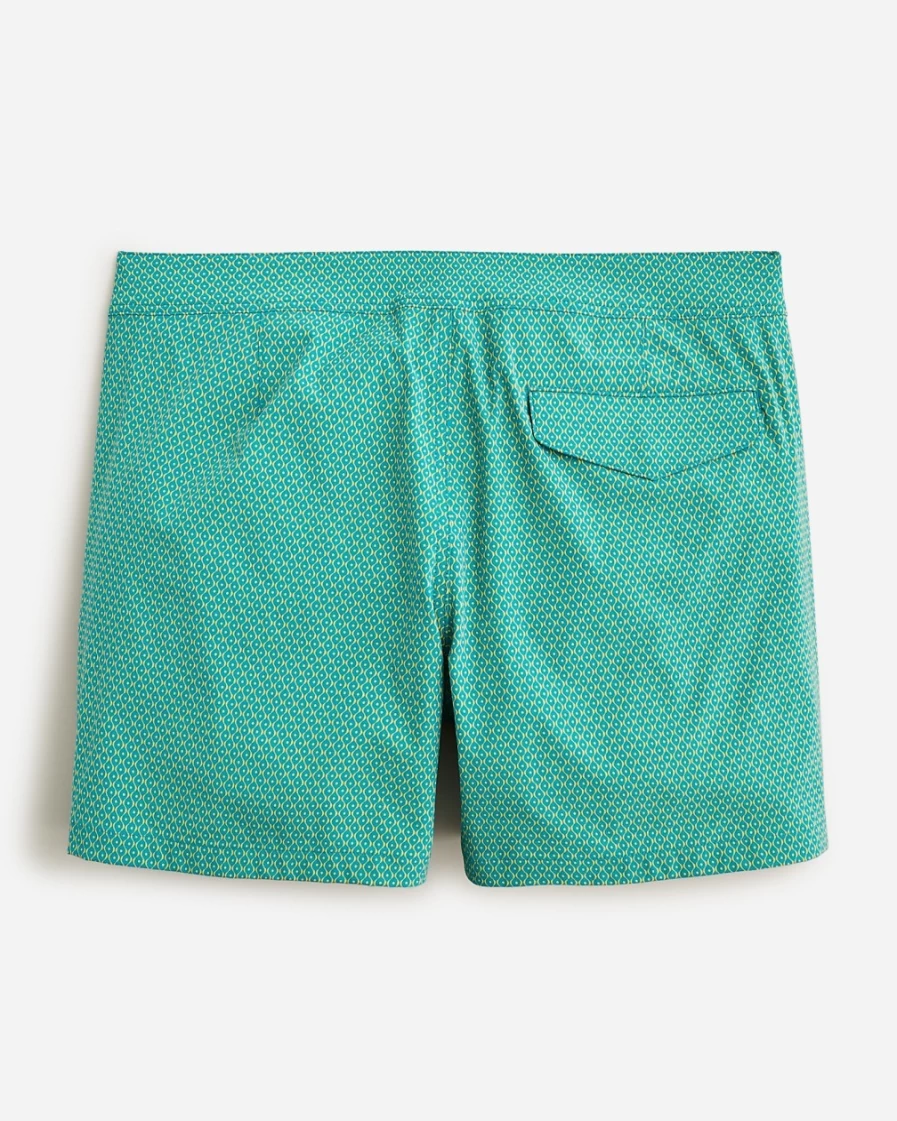 J.Crew Men's 5" Breaker Board Shorts in Twist Blue Yellow Print with Econyl® Nylon