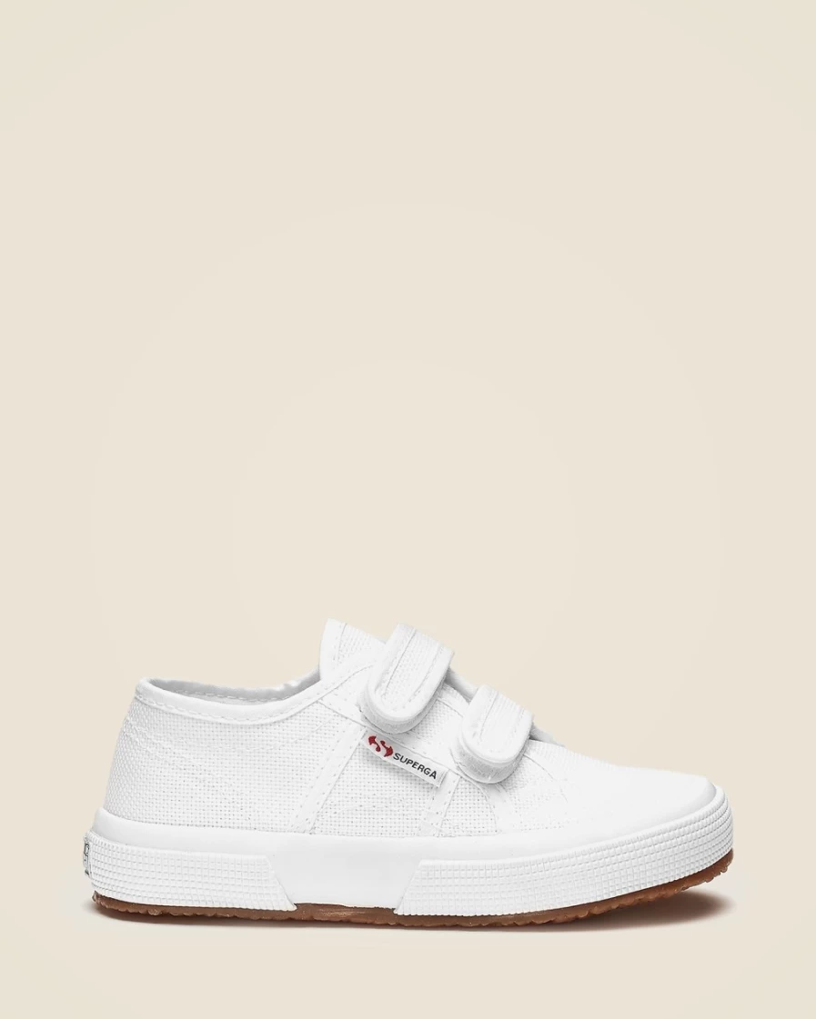 J.Crew Girls' White Cotjstrap Sneakers | Superga 2750 Style Kids' Shoes