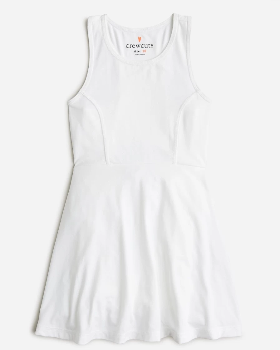 J.Crew Girls' White Active Tank Dress for Play & Comfort