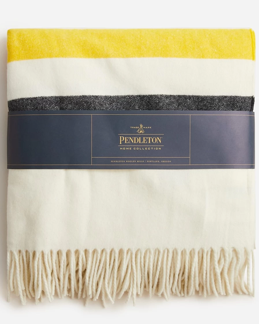 J.Crew Men's Glacier National Park Merino Wool Throw Blanket by Pendleton