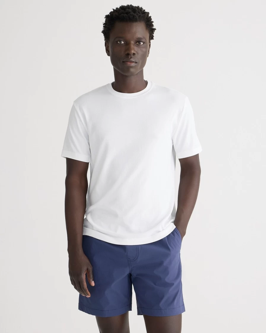 J.Crew Men's White Performance T-Shirt with Coolmax® Technology for Enhanced Comfort