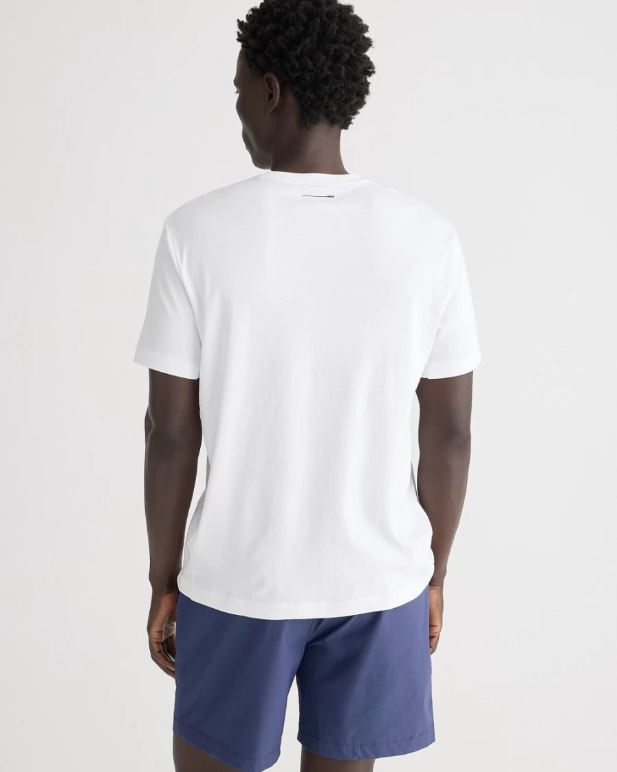 J.Crew Men's White Performance T-Shirt with Coolmax® Technology for Enhanced Comfort