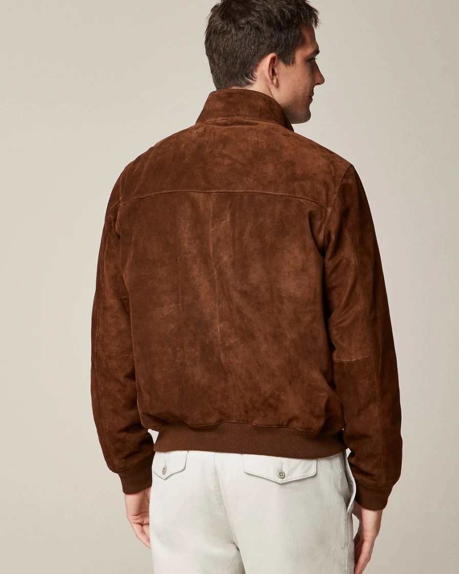 J.Crew Men's Limited-Edition Italian Suede Harrington Jacket in Aged Mahogany