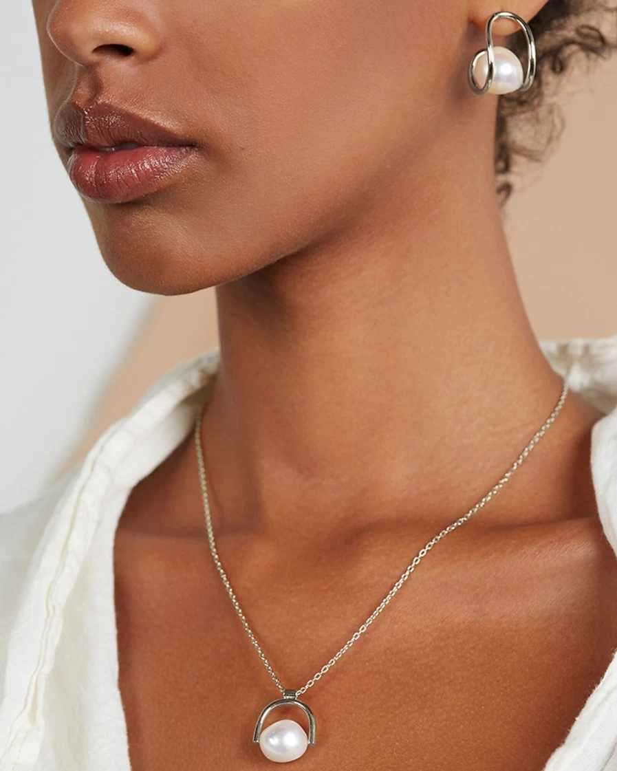 J.Crew Women's Silver Lady Grey Bail Necklace