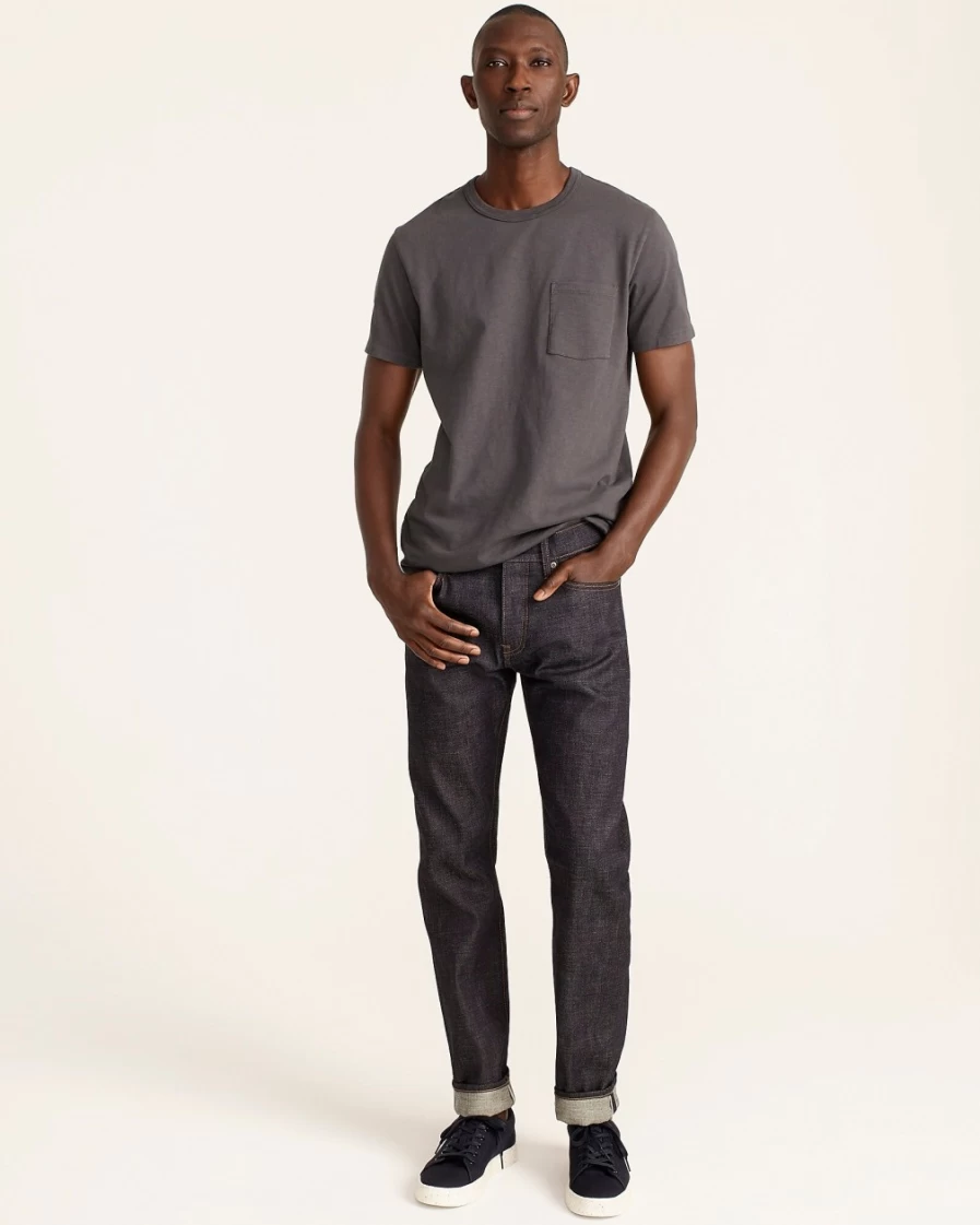 J.Crew Men's 484 Slim-Fit Raw Indigo Selvedge Jeans in Stretch Japanese Denim