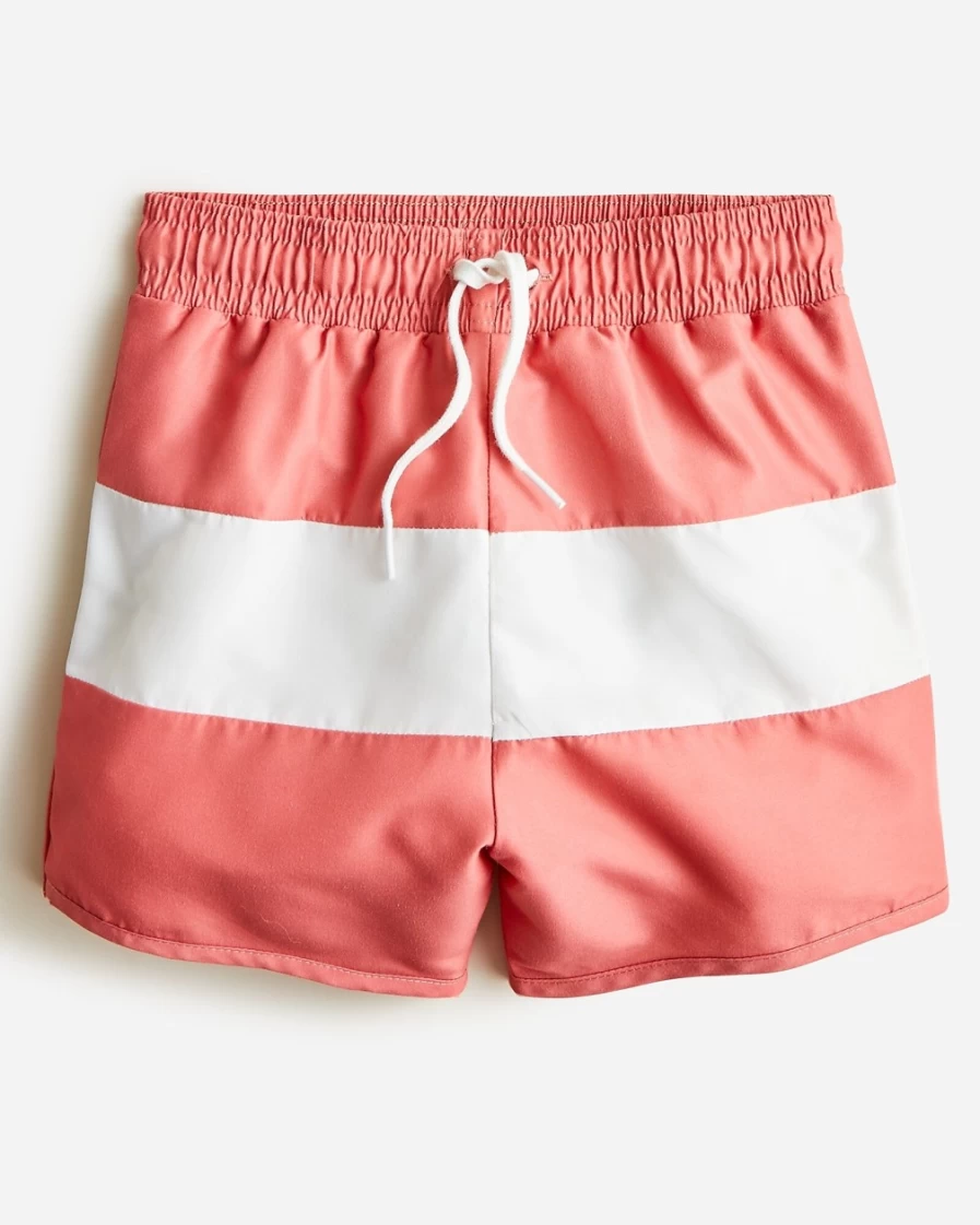 J.Crew Boys' Minnow™ Boardie Swimsuit in Ack Red & White Stripes
