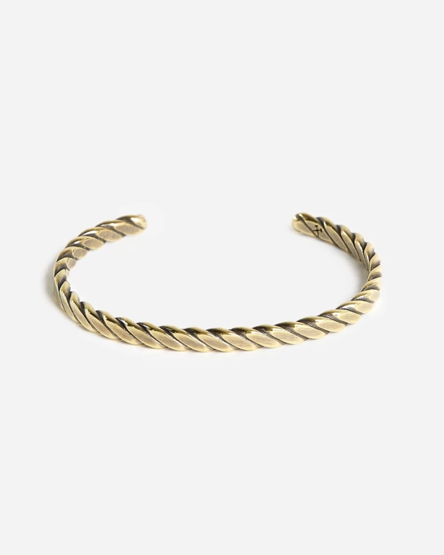 J.Crew Men's Brass Plait Cuff Bracelet by Studebaker Metals™