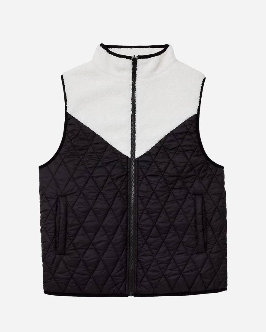 J.Crew Women's Reversible Ski Vest in Cream | Alala® Insulated Winter Jacket