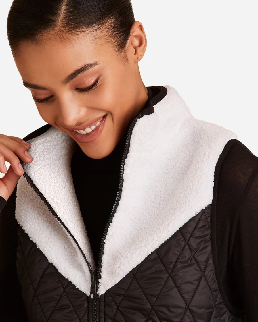 J.Crew Women's Reversible Ski Vest in Cream | Alala® Insulated Winter Jacket