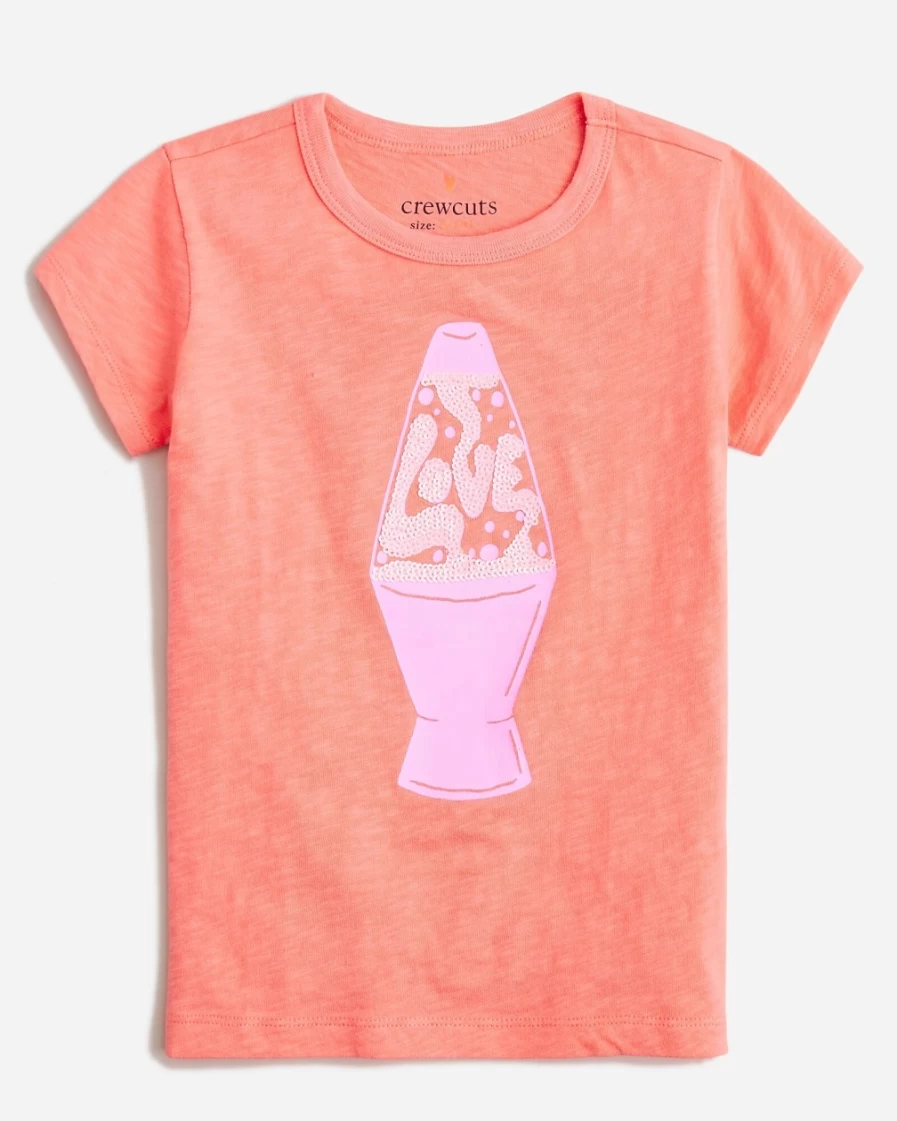 J.Crew Girls' Lava Lamp Sequin Graphic T-Shirt | Sparkling Kids Top