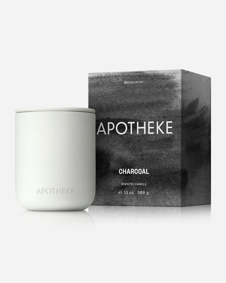 J.Crew White Ceramic Two-Wick Charcoal Scented Candle - Apotheke Collection