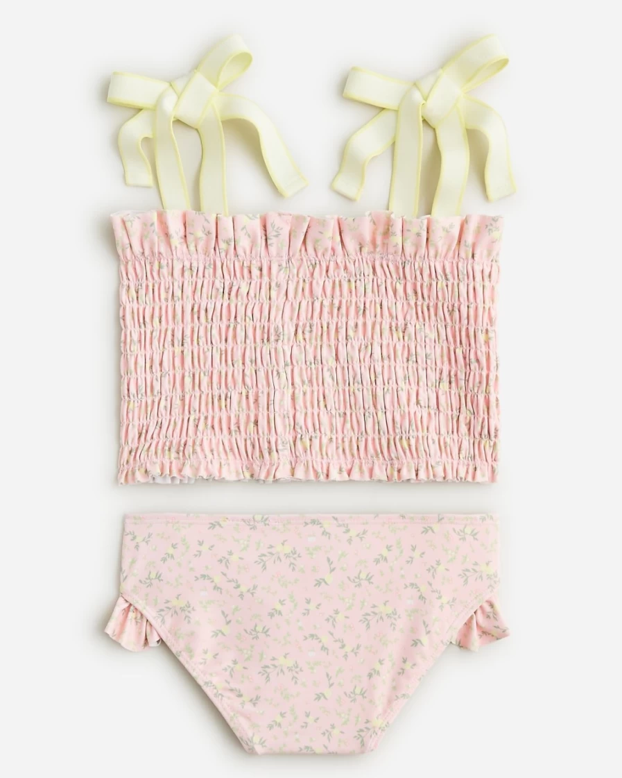 J.Crew Girls' Garden Floral Minnow™ X Crewcuts Smocked Two-Piece Swimsuit