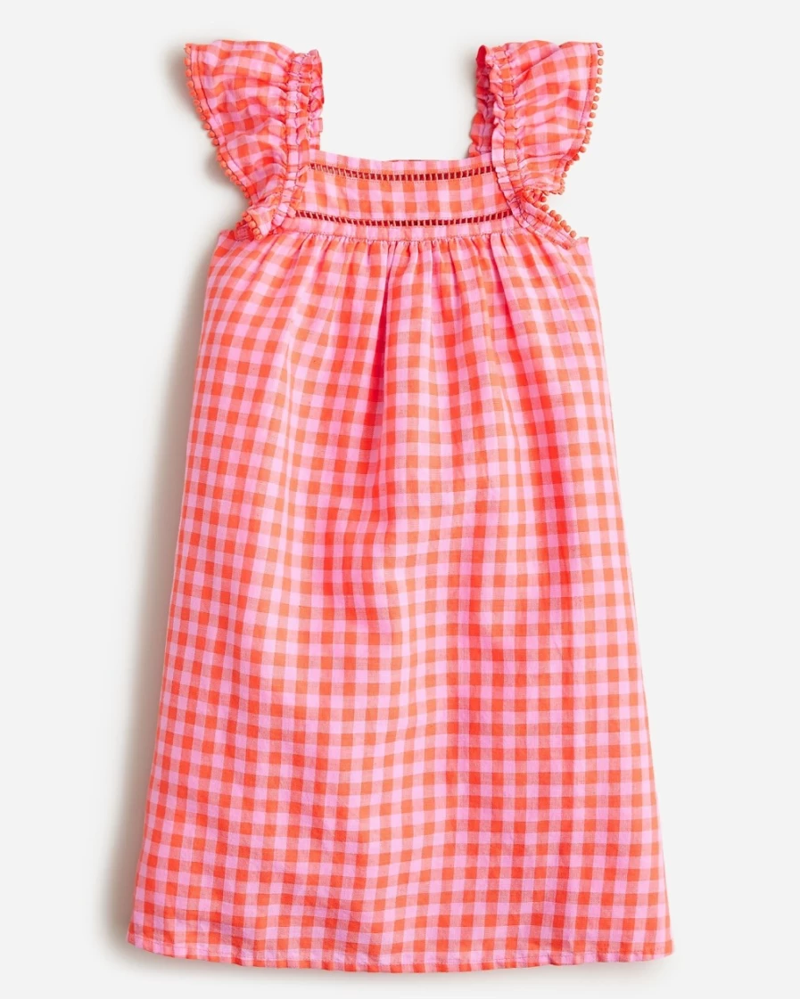 J.Crew Girls' Fragrant Orange Tulip Linen-Cotton Blend Promenade Dress