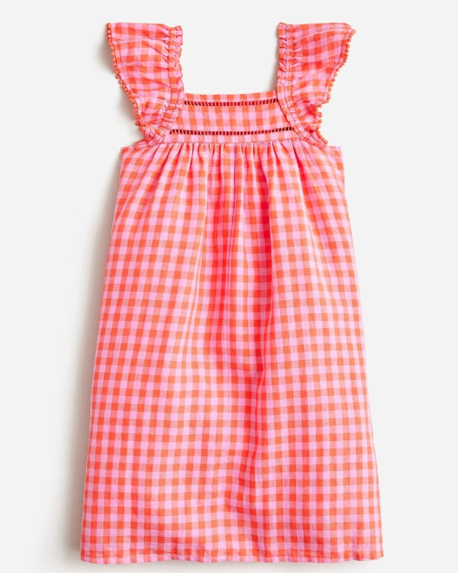 J.Crew Girls' Fragrant Orange Tulip Linen-Cotton Blend Promenade Dress
